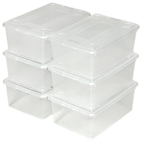 tectake Opbergdozen set van 24 - 33x23x12cm Kasten Transparant Kunststof