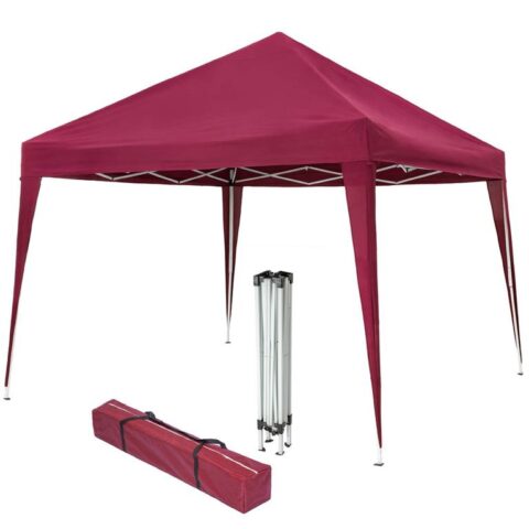 tectake Opvouwbaar paviljoen voor tuin 3x3m Zonwering Rood Polypropyleen