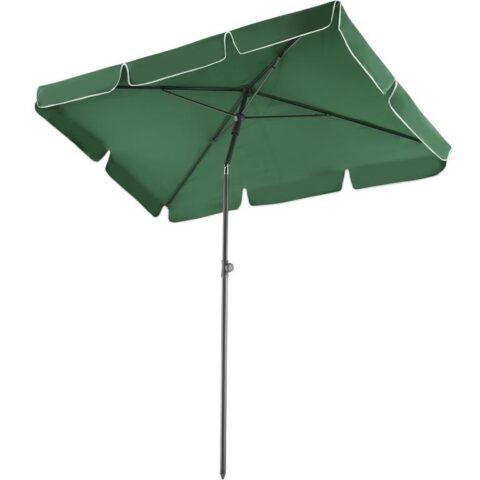 tectake Parasol Vanessa 200x125 in hoogte verstelbaar en Zonwering Groen Aluminium