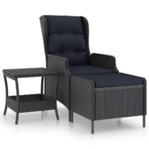 vidaXL 2-delige Loungeset met kussens poly rattan donkergrijs Tuinmeubelen Grijs Polyamide