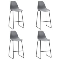 vidaXL 281504 Bar Stools 4 pcs Grey Plastic Stoelen Grijs Kunststof