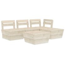 vidaXL 5-delige Loungeset pallet geïmpregneerd vurenhout Tuinmeubelen Beige Hout