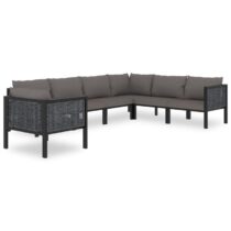 vidaXL 7-delige Loungeset met kussens poly rattan antraciet Tuinmeubelen Grijs Polyamide