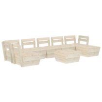 vidaXL 8-delige Loungeset pallet geïmpregneerd vurenhout Tuinmeubelen Beige Hout