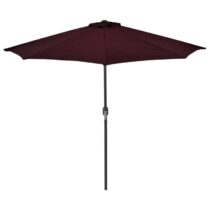 vidaXL Balkonparasol half aluminium paal 270x135x245 cm bordeauxrood Zonwering Rood Staal