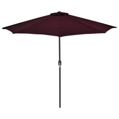 vidaXL Balkonparasol half aluminium paal 270x135x245 cm bordeauxrood Zonwering Rood Staal