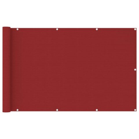 vidaXL Balkonscherm 120x600 cm HDPE rood Zonwering Rood Polymeer