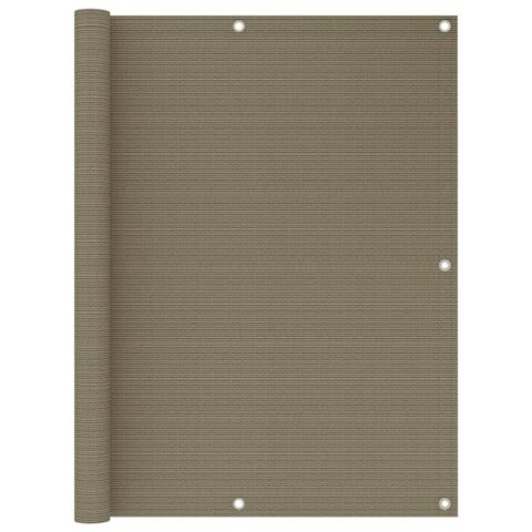 vidaXL Balkonscherm 120x600 cm HDPE taupe Zonwering Bruin Polymeer