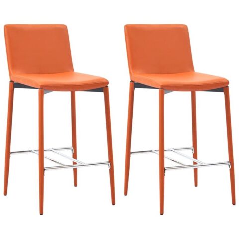 vidaXL Barkrukken 2 st kunstleer oranje Stoelen Oranje Kunstleer