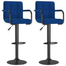 vidaXL Barkrukken 2 st stof blauw Stoelen Blauw Kunststof