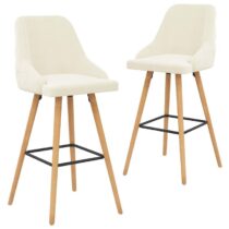 vidaXL Barstoelen 2 st fluweel crème Stoelen Crème Fluweel