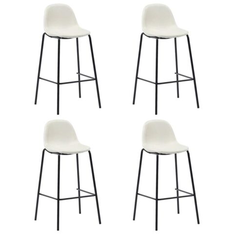 vidaXL Barstoelen 4 st stof crème Stoelen Crème Kunststof