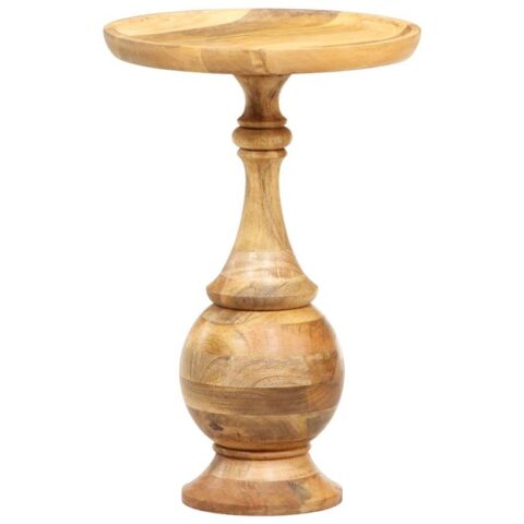 vidaXL Bijzettafel rond 43x43x66 cm massief mangohout Tafels Bruin Hout