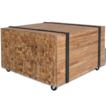 vidaXL Bijzettafel teakhout 60x60x38 cm Tafels Bruin Hout