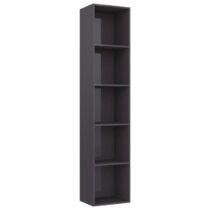 vidaXL Boekenkast 40x30x189 cm spaanplaat hoogglans grijs Kasten Grijs Hout