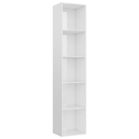 vidaXL Boekenkast 40x30x189 cm spaanplaat hoogglans wit Kasten Wit Hout