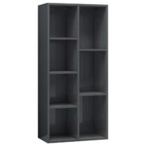 vidaXL Boekenkast 50x25x106 cm bewerkt hout hoogglans grijs Kasten Grijs Hout