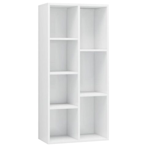 vidaXL Boekenkast 50x25x106 cm bewerkt hout hoogglans wit Kasten Wit Hout