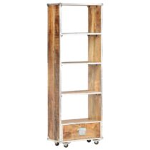 vidaXL Boekenkast 56x28x163 cm massief ruw mangohout Kasten Bruin Hout