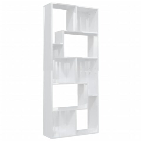 vidaXL Boekenkast 67x24x161 cm spaanplaat hoogglans wit Kasten Wit Hout