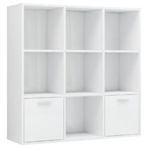 vidaXL Boekenkast 98x30x98 cm spaanplaat hoogglans wit Kasten Wit Hout