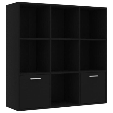 vidaXL Boekenkast 98x30x98 cm spaanplaat zwart Kasten Zwart Spaanplaat