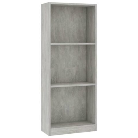 vidaXL Boekenkast met 3 schappen 40x24x108 cm bewerkt hout betongrijs Kasten Grijs Hout