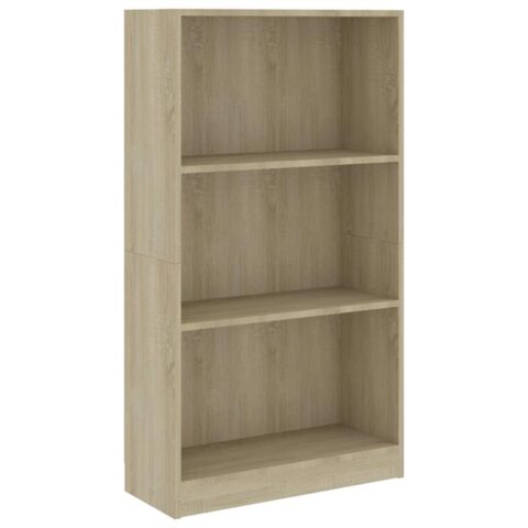 vidaXL Boekenkast met 3 schappen 60x24x109 cm bewerkt hout sonoma eik Kasten Bruin Hout