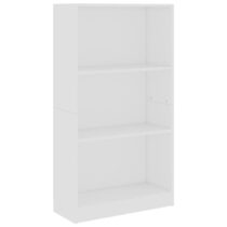 vidaXL Boekenkast met 3 schappen 60x24x109 cm bewerkt hout wit Kasten Wit Hout