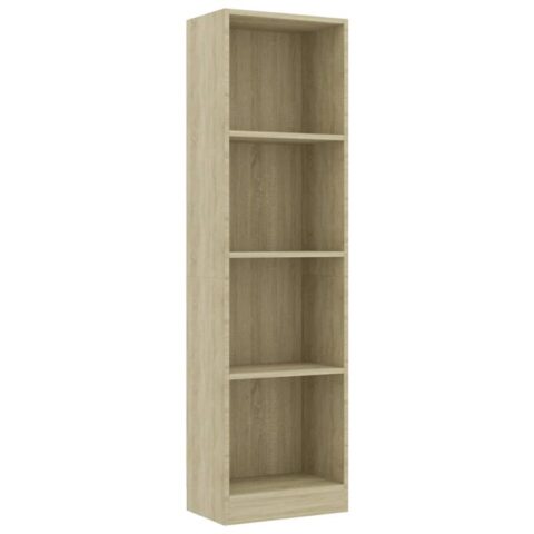 vidaXL Boekenkast met 4 schappen 40x24x142 cm bewerkt hout sonoma eik Kasten Bruin Hout