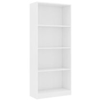 vidaXL Boekenkast met 4 schappen 60x24x142 cm bewerkt hout wit Kasten Wit Hout