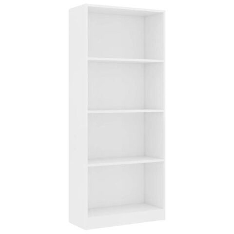 vidaXL Boekenkast met 4 schappen 60x24x142 cm bewerkt hout wit Kasten Wit Hout