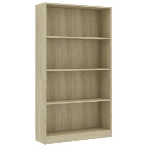 vidaXL Boekenkast met 4 schappen 80x24x142 cm bewerkt hout sonoma eik Kasten Bruin Hout