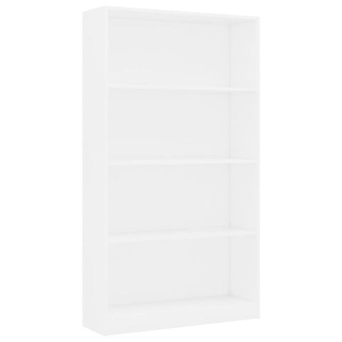 vidaXL Boekenkast met 4 schappen 80x24x142 cm bewerkt hout wit Kasten Wit Hout