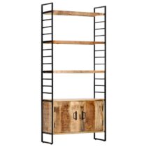 vidaXL Boekenkast met 4 schappen 80x30x180 cm ruw mangohout Kasten Bruin Hout