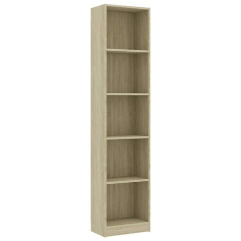 vidaXL Boekenkast met 5 schappen 40x24x175 cm bewerkt hout sonoma eik Kasten Beige Hout