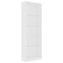 vidaXL Boekenkast met 5 schappen 60x24x175 cm bewerkt hout wit Kasten Wit Hout