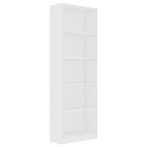 vidaXL Boekenkast met 5 schappen 60x24x175 cm bewerkt hout wit Kasten Wit Hout