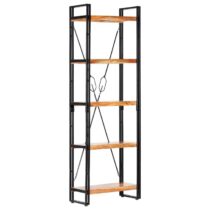 vidaXL Boekenkast met 5 schappen 60x30x180 cm massief acaciahout Kasten Bruin Hout