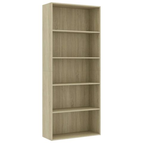 vidaXL Boekenkast met 5 schappen 80x30x189 cm spaanplaat sonoma eiken Kasten Bruin Hout