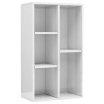 vidaXL Boekenkast/dressoir 50x25x80 cm spaanplaat hoogglans wit Kasten Wit Hout