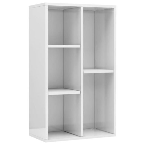 vidaXL Boekenkast/dressoir 50x25x80 cm spaanplaat hoogglans wit Kasten Wit Hout