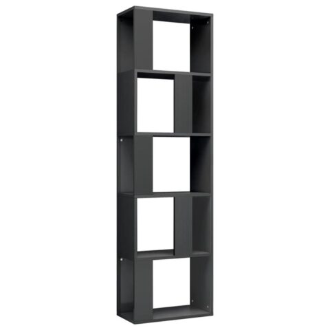 vidaXL Boekenkast/kamerscherm 45x24x159cm bewerkt hout hoogglans grijs Kasten Grijs Hout