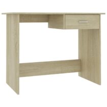 vidaXL Bureau 100x50x76 cm bewerkt hout gerookt eikenkleurig Bureau Bruin Hout