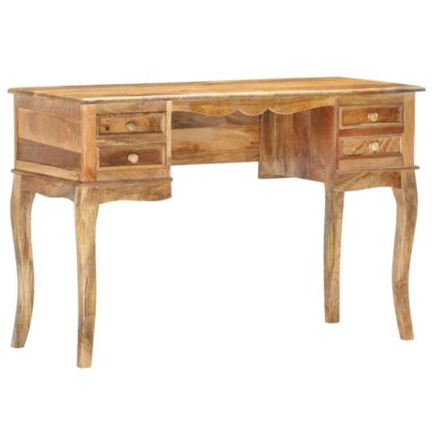 vidaXL Bureau 115x45x75 cm massief mangohout Bureau Bruin Hout