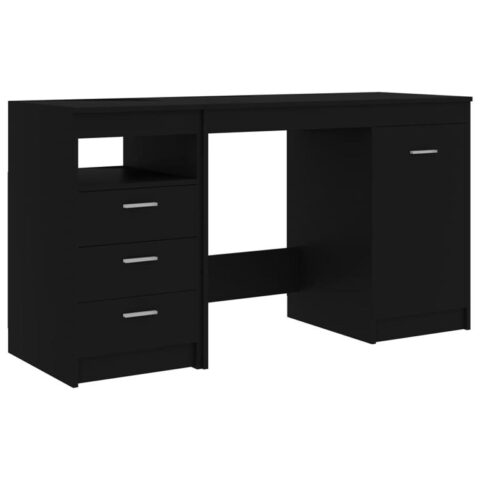 vidaXL Bureau 140x50x76 cm spaanplaat zwart Bureau Zwart Spaanplaat