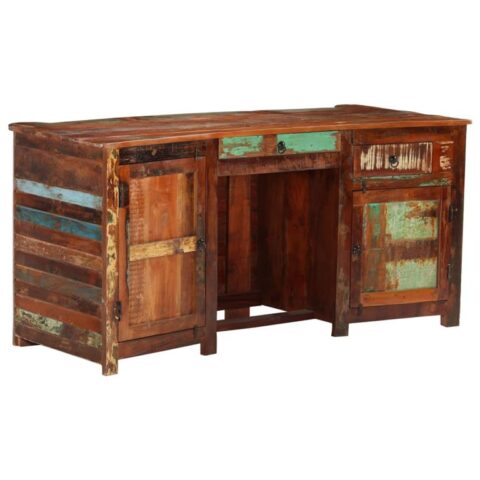 vidaXL Bureau 170x70x76 cm massief gerecycled hout Bureau Multicolor Hout