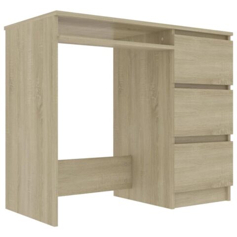 vidaXL Bureau 90x45x76 cm spaanplaat sonoma eikenkleurig Bureau Bruin Hout