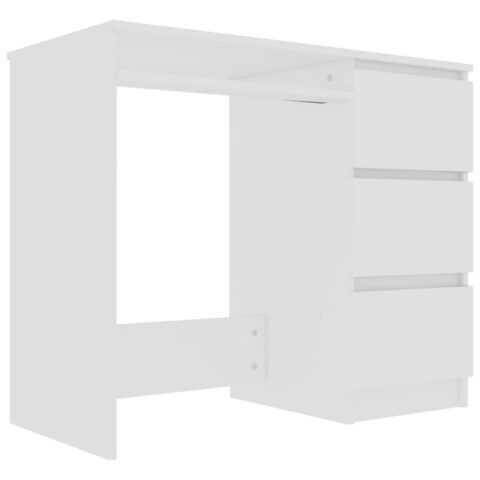 vidaXL Bureau 90x45x76 cm spaanplaat wit Bureau Wit Hout