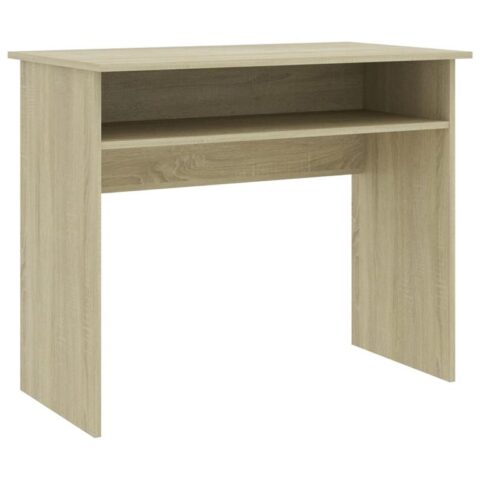 vidaXL Bureau 90x50x74 cm bewerkt hout sonoma eikenkleurig Bureau Bruin Hout